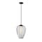 Z-Lite Savanti Pendant, 1-Light, 12 In.W x 16.5 In.H, Matte Black/White Opal 7507-12MB - alternate 1